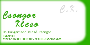 csongor klcso business card